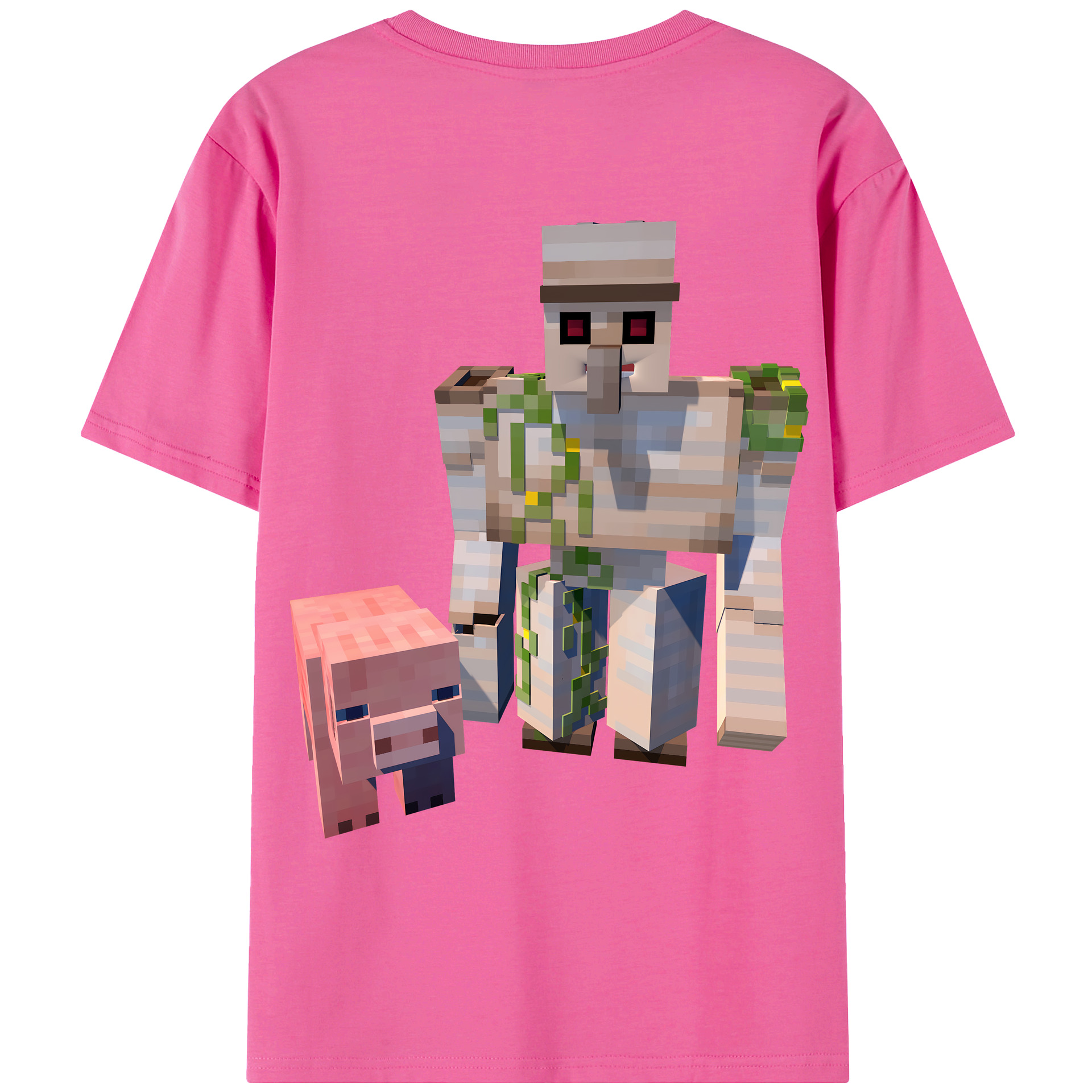 （画像用） マインクラフト ブロックの世界 Minecraft MC Block world レディース半袖Tシャツ(バックプリント)